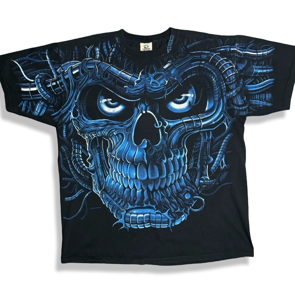 Vintage 1998 Liquid Blue Skull AOP T-Shirt